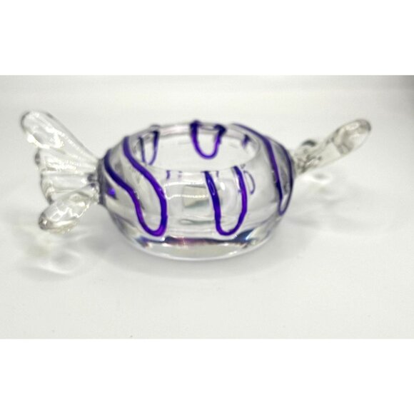 PartyLite Jollyville Tealight Candle Holder With Purple Swirl Design - Picture 4 of 9